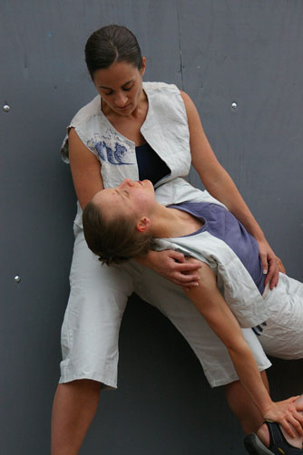 Jen and April in performance of Coming Unstuck